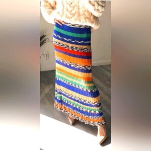 ZARA Special Edition Knit Striped Skirt, Sz Medium